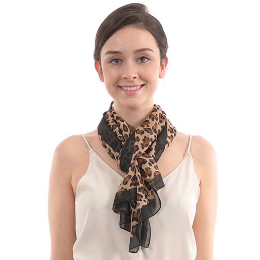 Chiffon Leopard print scarf